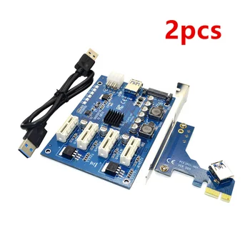 PCI-E X1 - 4PCI-E X16 Komplet za proširenje od 1 do 4 priključnica za PCI Express Prekidač Množitelj HUB 6-pinski Sata USB kartica ustaje Mini ITX za USB