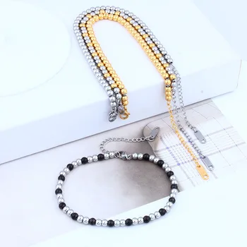 Perle narukvica od nehrđajućeg čelika Nakit pribor šarm karika lanca za žene i muške, ženske narukvice zlato crna prijateljstvo