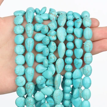 Perle od prirodnog kamena, Srce Star Lubanju Nepravilnog Tirkizno Slobodan Perle za izradu nakita DIY Ručni Rad, Pribor za narukvice