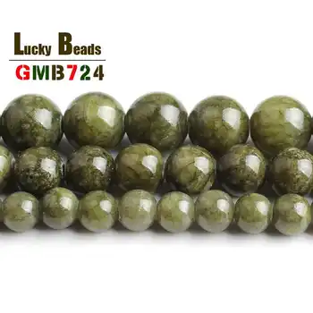 Perle od prirodnog kamena Trava Zeleni Žad Okrugle Perle Za Izradu Nakita DIY Naušnice Pribor Za narukvice 15