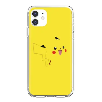 Pikachu-Faca za Apple iPhone 10 11 12 Pro Mini 4S i 5S SE 5C 6 6S 7 8 X X X X X XS XR Plus Max 2020 Meki navlake