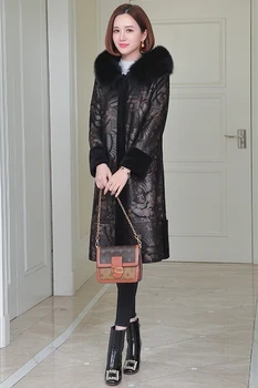 Plus Size Žene jesensko-zimske kariranih Duge kapute Modni afrički ženski vuneni smjese Kaput Elegantan Uredski тренч OL