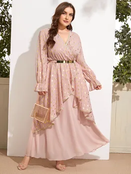 Plus Večernja haljina Velike Veličine za Novu Godinu 2022 dugi rukav haljine Muslimanski Festival Odjeća Ženska ženska elegantna Maxi