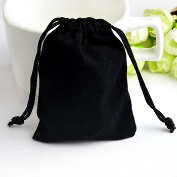Poklon pakiranje torba 3,3*2,5-inčni Crni baršun torba s tie Poklon torba za nakit Vjenčanje Favorizira Poklon Pakiranje Pribor