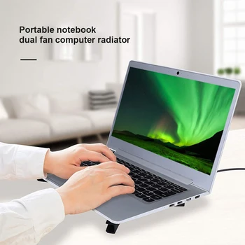 Pregibno klizni Prijenosni sjedalo za hlađenje laptopa sa osam ветровыми radijatora USB ventilator za prijenosno računalo s led pozadinskim osvjetljenjem za laptop Postolje za laptop
