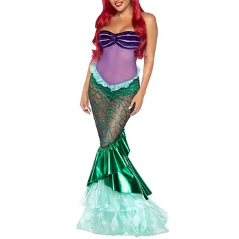 Princeza Sirena Karnevalske kostime za Halloween za žene sa šljokicama Neobična odjeća Seksi Ariel Večernje Luksuznih Haljina-haljine 2021