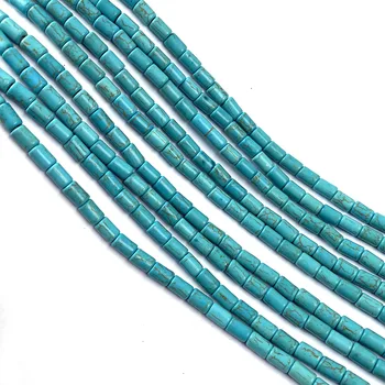 Prirodna Plava Tirkizna Cilindričnog Oblika Slobodnih Perle za izradu nakita DIY Ogrlica Narukvica Pribor