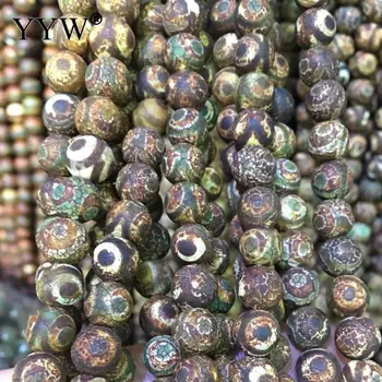 Prirodne Tibetanski Perle Ji Zelene Oči Agatha Kamen Okrugli Slobodan Perle Za izradu nakita DIY 6 mm 8 mm 10 mm 12 mm