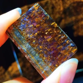Prirodni Какоксенит Ауралит 23 Privjesak Ljubičasta 32.7x23x6 mm Ženski Pravokutnik Kanada Nakit od kristala ААААА