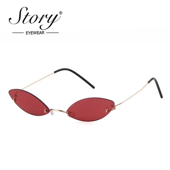 PRIČA moda mačje oči sunčane naočale za žene 2019 brand dizajner vintage pink male frameless ovalni sunčane naočale nijanse za žene S8810G