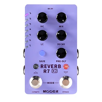 Procesor efekti odjeka MOOER R7 ODJEKA X2 Sadrži 14 Zvukovi Ambijenta za podršku pre efekata Prebacivanje Gitaru Pribor U