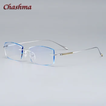 Progresivne Naočale od čistog titana Muške Naočale rimless Jednostavno Рецептурное Staklo s Anti-Plavim Zrakama Okvira za naočale