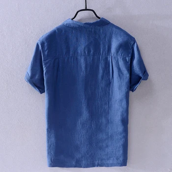 Projektiranje, moderno lanena košulja s kratkim rukavima muška trend slobodna prozračna košulja muška marke svakodnevne košulje za muškarce camisa ženska košulja