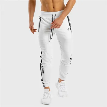 Proljeće i jesen Nova moda Bijele pamučne muške hlače Ulica Odjeća Svakodnevne Hlače za trčanje Polar sportske hlače