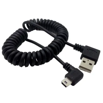 Proljeće kabel USB 2.0 Tip A Pravokutni priključak za Mini USB 90 Stupnjeva, Podaci o punjenju tableta