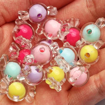 Prozirne Šarene Akrilne Perle 17x9 mm Candy Slobodan Razuporne Perle Za Izradu nakita DIY Pribor za narukvice ručni Rad