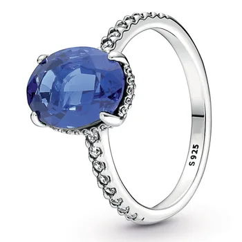Prsten Od 925 Sterling Srebra Tri Kamena Solitaire Niz Vječnost Ruža Cleated Utrti Crystal Mi Elegantan Prsten Za žene Modni nakit