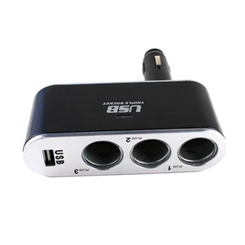 Razdjelnik upaljač za cigarete 3 Priključak USB Port, auto punjač sa led 12 v/24 v dc za mobilni mobitel GPS Dash Cam Auto ventilator