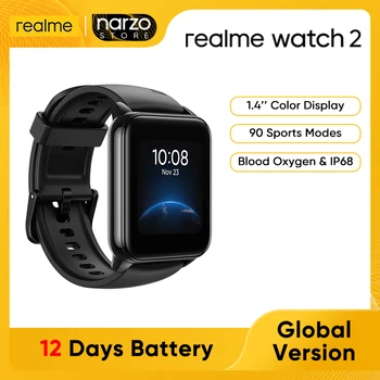 Realme Watch 2 Pametnih Satova 90 Sportskih Profila 12-dnevno trajanje Baterije Monitor kisika u krvi i srčane IP68 Vodootporni pametni sat