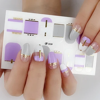 Recuerdame 1 list Sjajne šljokice Oblozi za nokte 3D Ljetnim Puna Naljepnice za nokte Vodootporan samoljepljive Klizač Savjeti DIY Manikura