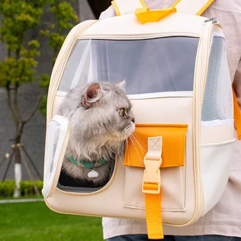 Ručke za nošenje omogućuju da se kod štenaca Ruksak za kućne ljubimce za male pse i mačke, Izlazak na ulicu, Zgodan torbu, Prozračna Prometna svemirska kapsula, Ruksak za kućne mačke
