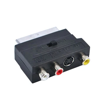 SCART na композитному 3 RCA SVHS S-Video Phono AV TV Audio Adapter Коннвертер S Prekidačem Ulaza-Izlaza za Igraće Konzole DVD-Skladište