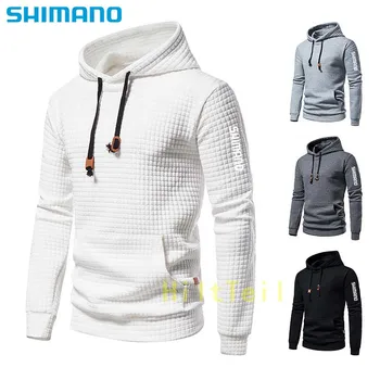 Shimano Riblja odjeća 2021 Veste za muškarce Tanak Casual pulover s kapuljačom Monotono udobnu, Sportsku majica za kampiranje i ribolov