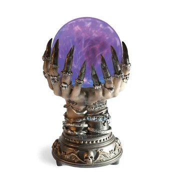 Sjajni Luksuzni Mobilni Kristalnu Kuglu Osvijetljena Magic Hand Vještice Elektrostatički Plazma Svjetlo Služi Черепу Prstom Halloween Dekor