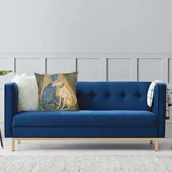 Skandinavski Stil Gustav Klimt Hrt Umjetničke Navlake za jastuke Baršun jastučnicu za psa-уиппета Sihthound Za kauč Jastučnicu Kućni dekor