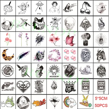 Skup Privremene Oznake za Leptir tetovaže Lubanja Crown Solarni Cvijet Tetovaža Flash Tetovaža Lažni Dokaz Umjetničke za muškarce i žene 50 Kom