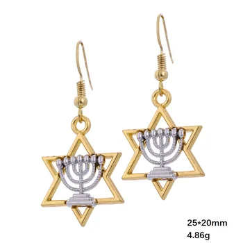 Skyrim Nova Moda Davidova Zvijezda Judaizma Naušnice-kapi Jednostavna Metalna Luč Slikano Privjesci Za žene Kreativni Modni nakit