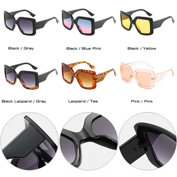 SO&EI Prevelike Boxy Vintage Ženske sunčane naočale sa zatamnjenim градиентными leće Modni trend ženske sunčane naočale Nijanse UV400