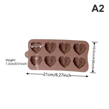 Srdačan Čokolada Oblika 15 Dijamantni Oblik ljubavi Silikonski Kalup Za Pečenje Vjenčanje Čokolade 2021 Obrazac Za Ukras