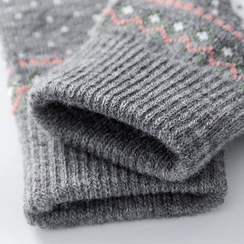Starinski božić sob kukičane rukavice ženske debele rukavice za zaslon osjetljiv na dodir zimske tople snježne rukavice za mus s punim prstima božićni poklon