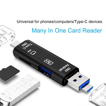 Sve u 1 Usb 3.1 Čitač kartica velike brzine SD TF ili Micro SD Čitač kartica Tip C USB C Micro USB, memorijska Kartica OTG Čitač kartica