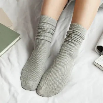 Tanke pletene ženske čarape s nap Boja šećerne vune Slobodan Čarape Zima U cijevi Tople elastične Čarape s ruffles