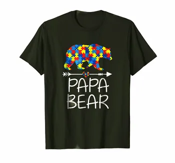 Tata Medvjed Svijesti o autizmu tata,tata, Tata Poklon na Dan oca Majica Ljetna pamučna kratkih rukava i okruglog izreza Muška majica Nova S-3XL