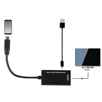 Tip C i Micro USB to HDMI kompatibilnim Adapterom Digitalni Video, Audio Konverter HDMI Kabel kompatibilan Priključak Za Prijenosno računalo Telefon
