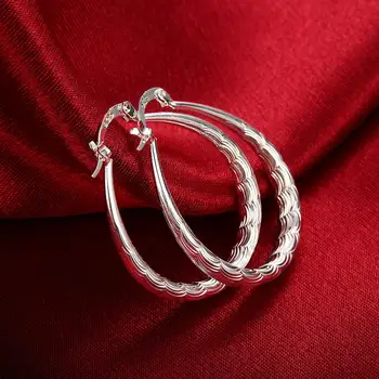 Topla 925 Sterling Srebra бобл 3 cm, Ovalni Krug riblje uzorak naušnice-prsten za žene modni nakit trendsetter Božićni Pokloni