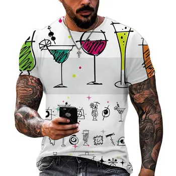 Topla ljetna rasprodaja Nova muška majica s geometrijskih figura, Lik Trač, 3D ispis, Casual prozračni top sa kratkim rukavima