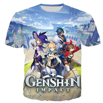 Topla rasprodaja Igra Genshin Impact 3D t-Shirt s po cijeloj površini Za muškarce/žene Ljetna moda Casual majica okruglog izreza Harajuku Majice kratkih rukava