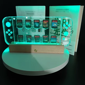 Torbica za igraće karte Switch Akrilna Transparentna Magnetska Tvrda Ljuska s pozadinskim osvjetljenjem RGB Postolje Za Zaslon Za Pribor za Nintendo
