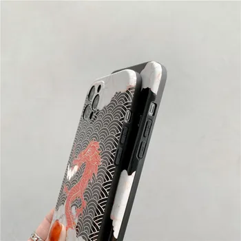 Trendi Crveni Kineski torbica sa slikom Zmaja za iPhone 11 12 Pro Max X XS XR 7 8 Plus SE 2020 Mekana silikonska противоударная poklopac
