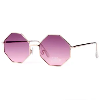 Trendy sunčane naočale Za žene Marke, dizajner je Metalni okvir Poligon Prozirne leće, Sunčane naočale Za muškarce Vintage Sunčane naočale De Sol Feminino UV400