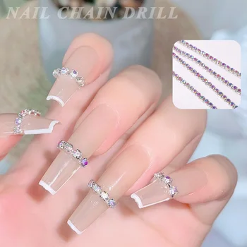 TSZS Nail Art Lanac s Dijamantima Japanski Lak Luksuzna Metalni Diamond Lanac Za ukrašavanje Noktiju