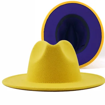 U dvije boje šešir фетровая šešir cilindar unisex šešir фетровая šešir фетровая šešir лаймово-zelena фетровая šešir unisex šešir za aktivnosti moderan šešir šešir narančasta