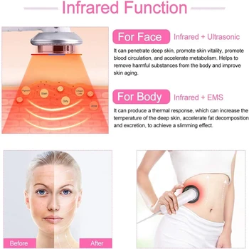 Ultrazvučni 3 U 1 EMS Maser Za Tijelo Infracrveni Sagorijevanje Masti Uklanjanje Kavitacije Face Njegu Kože Terapija Ljepota Za mršavljenje Stroj