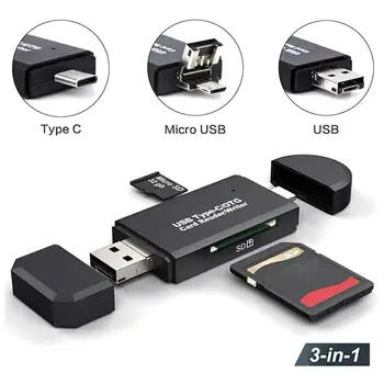 Univerzalni 3 u 1 USB2.0 Tip C micro USB OTG Čitač kartica Laptop za računala s karticom za proširenje Android high-Speed naslov TF/SD