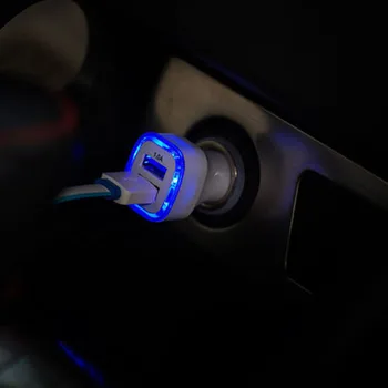 Univerzalni LED Svjetiljka Dual 2 Porta 2.1 A+1A USB Auto Punjač Za mobilni Telefon Samsung-Apple
