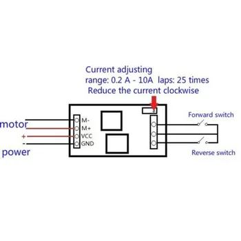 Upravljački modul motora dc 12-24 U Naprijed / nazad Sa zaštitom od preopterećenja od preopterećenja 0,2 A-10A podešavanje struje